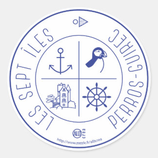 Sticker Rond Perros-Guirec les Sept Îles