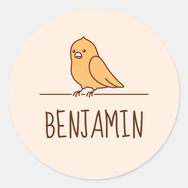 Sticker Rond Perruche de perroquet mignonne Animaux de compagni (Devant)