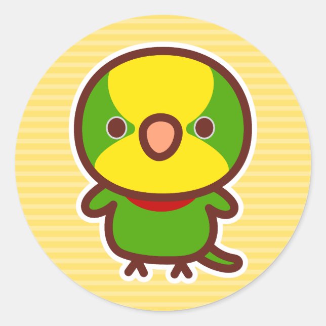 Sticker Rond Perruche superbe (Devant)