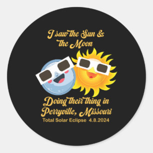 Sticker Rond Perryville Missouri Total Solar Eclipse 2024 Souve