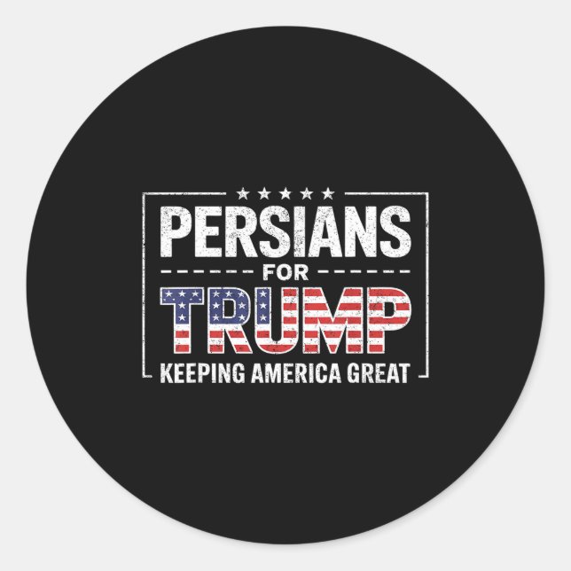 Sticker Rond Persians For Trump Keeng America Great  (Devant)