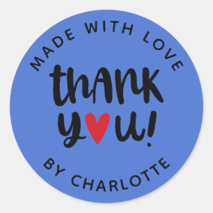 Sticker Rond Persoanisé Fabriqué Avec Merci D'Amour