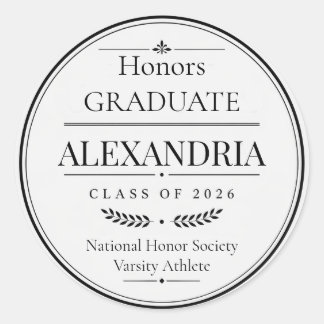 Sticker Rond Personalised Newspaper Graduation 2026