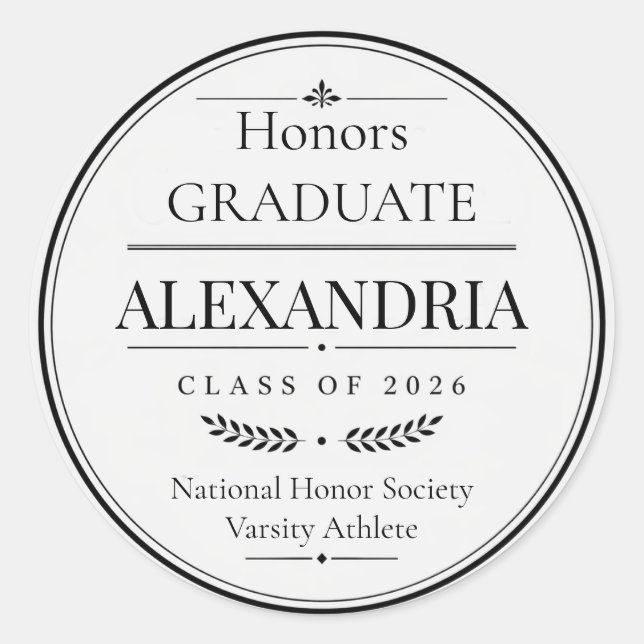 Sticker Rond Personalised Newspaper Graduation 2026 (Devant)