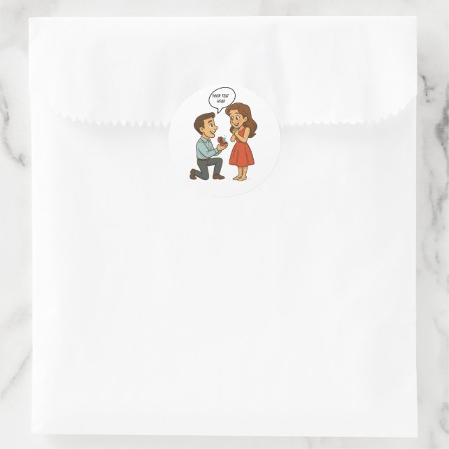 Sticker Rond Personalized Custom Will You Marry Me Marriage  (Sac)