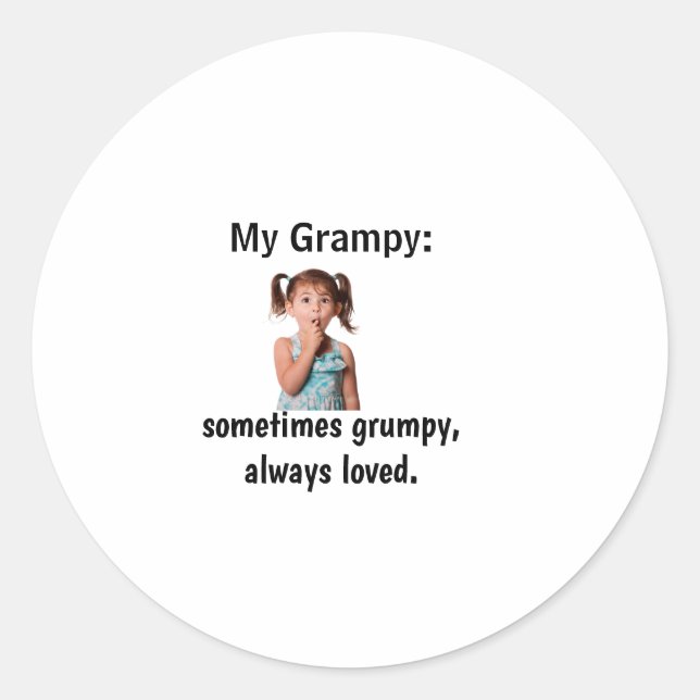 Sticker Rond Personalized Granddaughter Grandpa Photo  (Devant)