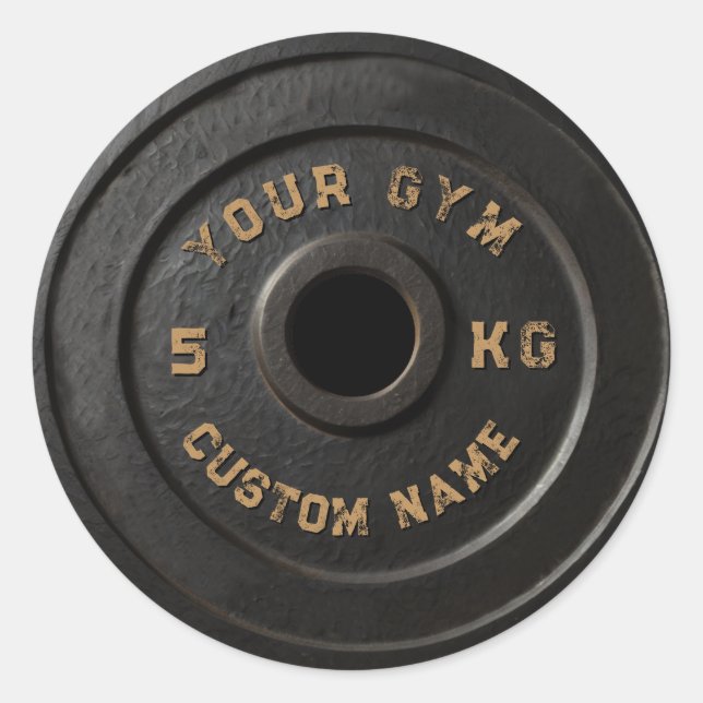 Sticker Rond Personalized Gym Owner | Funny Vintage Fitnes (Devant)
