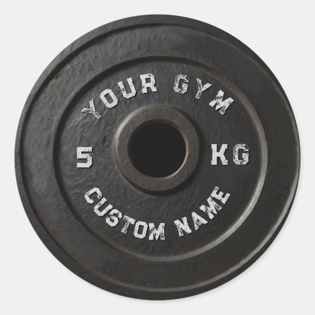 Sticker Rond Personalized Gym Owner | Funny Vintage Fitnes (Devant)