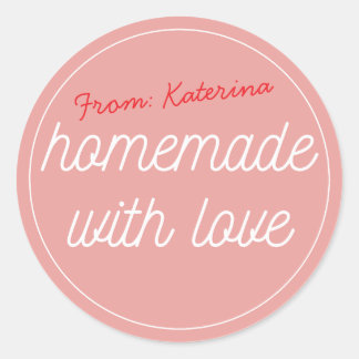 Sticker Rond Personalized homemade with love