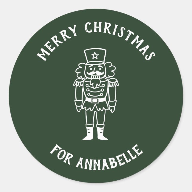 Sticker Rond Personalized Name Merry Christmas Prince (Devant)