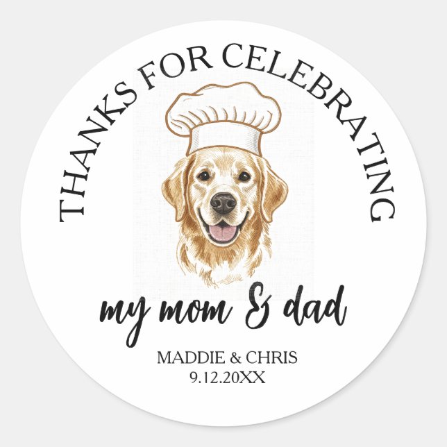 Sticker Rond Personalized Pet – Thanks Celebrating My Mom & dad (Devant)