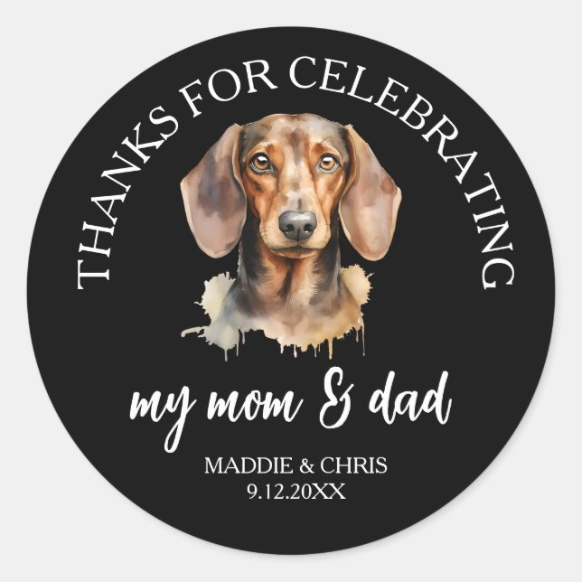 Sticker Rond Personalized Pet – Thanks Celebrating My Mom & dad (Devant)