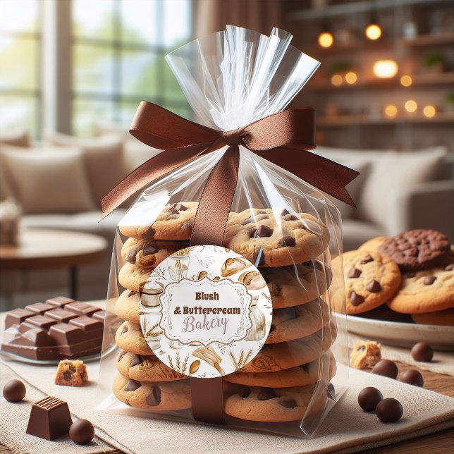 Sticker Rond Personalized Rustic Baking Business (Créateur téléchargé)