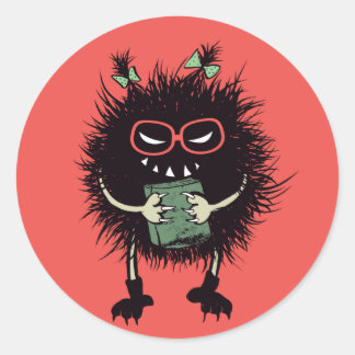 Sticker Rond Personnage de l'amant du livre malin - Lecture Edg