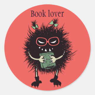 Sticker Rond Personnage de l'amant du livre malin - Lecture Edg