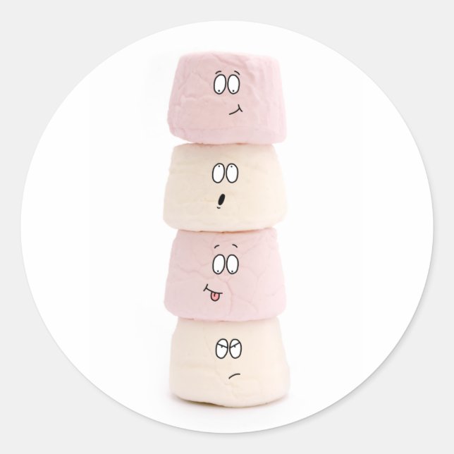 Sticker Rond personnage marshmallow (Devant)