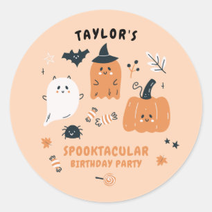 Sticker Rond Personnages mignons Halloween Anniversaire Fête