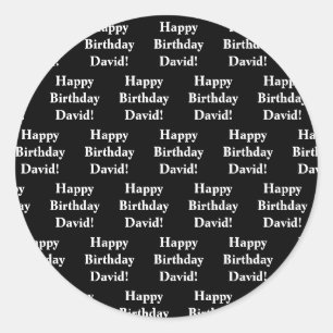Sticker Rond Personnalisable Joyeux Texte d'anniversaire   Noir