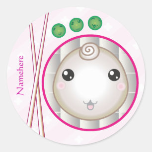 Sticker Rond Personnalisable : Kawaii peu de boulette