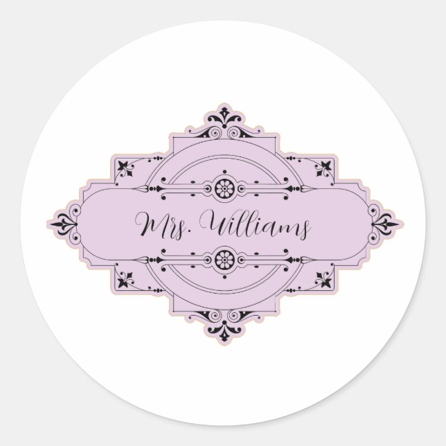 Sticker Rond Personnalisable mariage mariée classique collant r (Devant)
