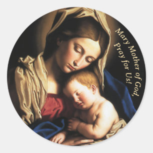 Sticker Rond Personnalisable Marie Mère de Dieu