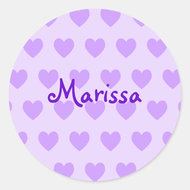 Sticker Rond Personnalisable Motif de coeur violet personnalisé (Devant)