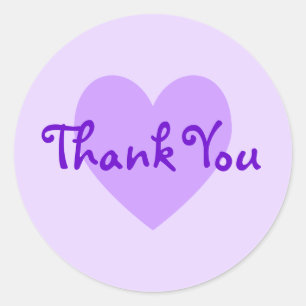 Sticker Rond Personnalisable Purple Merci Lavande Coeur