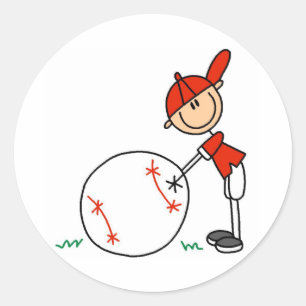 Sticker Rond Personnalisation de baseball pour garçons