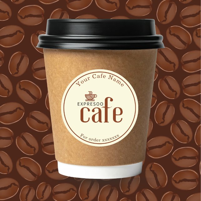 Sticker Rond Personnalisation de la marque pour le café Minimal (Créateur téléchargé)