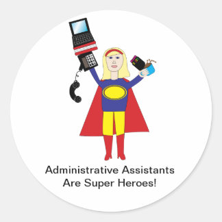 Sticker Rond Personnalisation du super héros professionnel admi