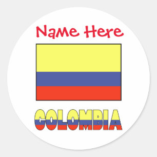 Sticker Rond Personnalisation rouge du drapeau colombien