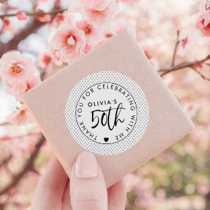 Sticker Rond Personnalisé 50 Merci pour célébrer avec moi