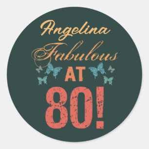 Sticker Rond Personnalisé 80e anniversaire Fabuleux