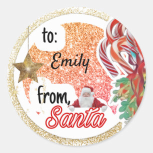 Sticker Rond Personnalisé à partir de Noël rose de Père No