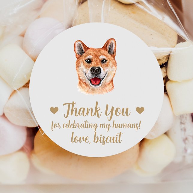 Sticker Rond Personnalisé Akita Inu Chien Mariage Faveur Sticke (Créateur téléchargé)