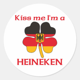 Sticker Rond Personnalisé allemand Kiss Me Je suis Heineken
