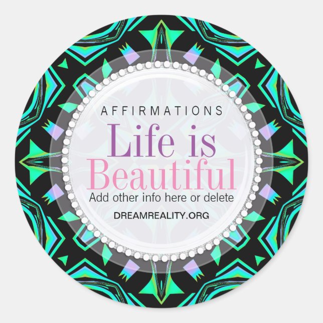 Sticker rond Personnalisé Blacklite Aztec (Devant)