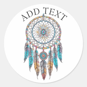 Sticker Rond Personnalisé Blue Dreamcatcher Mystique