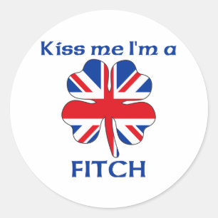 Sticker Rond Personnalisé britannique Kiss Me I'm Fitch