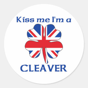 Sticker Rond Personnalisé britannique Kiss Me Je suis Cleaver