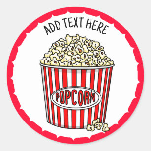 Sticker Rond Personnalisé ces Popcorn rétro
