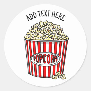 Sticker Rond Personnalisé ces Popcorn rétro