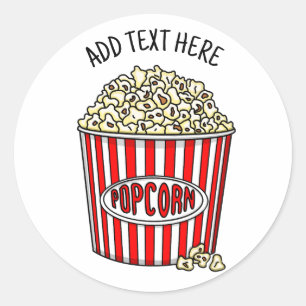 Sticker Rond Personnalisé ces Popcorn rétro
