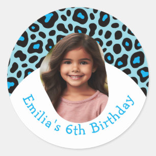 Sticker Rond Personnalisé Cheetah Anniversaire Fête Favore Tout