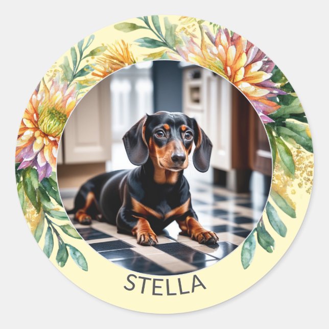 Sticker Rond Personnalisé chien animal de compagnie photo anima (Devant)