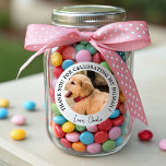 Sticker Rond Personnalisé Chien Mariage Favoriser Chien d'honne<br><div class="desc">Elégant photo de l'animal de compagnie mariage faveurs ajouter votre photo d'animal de compagnie préféré et message</div>