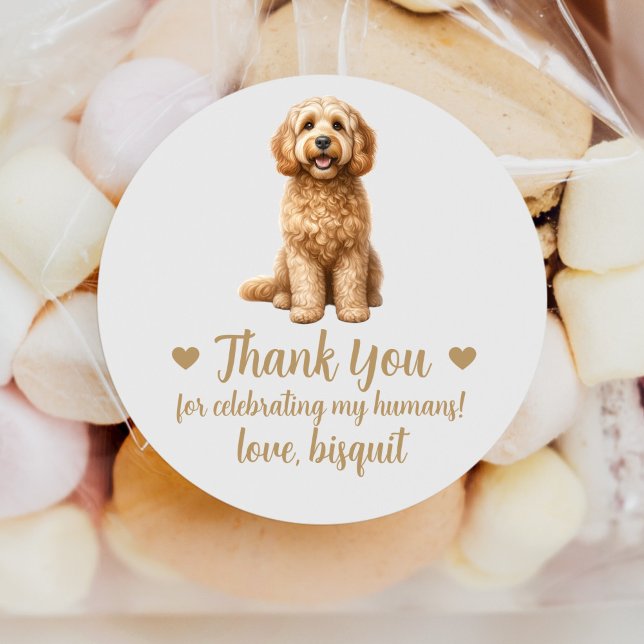 Sticker Rond Personnalisé Cockapoo Chien Mariage Favoriser Stic (Créateur téléchargé)