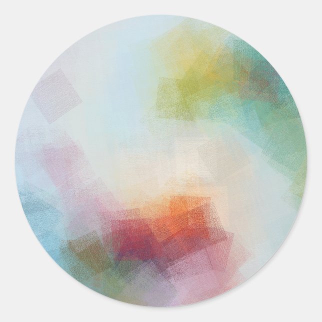 Sticker Rond Personnalisé Colorful Abstrait Art moderne Blank M (Devant)