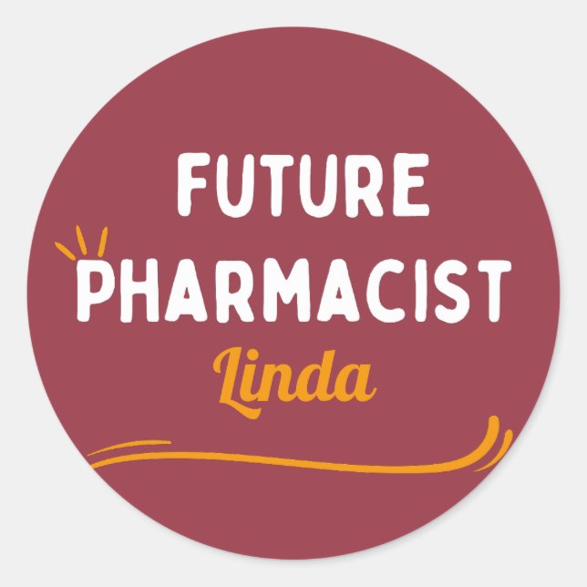 Sticker Rond personnalisé drôle futur pharmacien pour enfants (Devant)