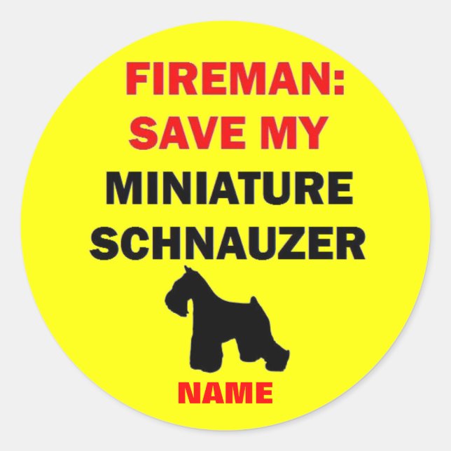 Sticker Rond Personnalisé Enregistrer Mon Schnauzer Miniature (Devant)